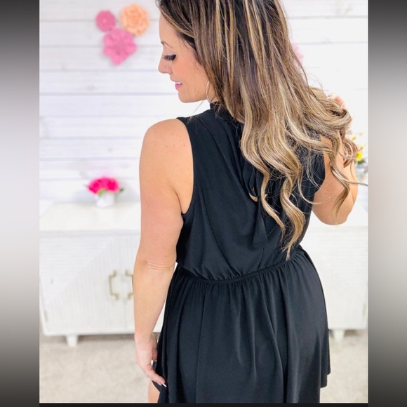 New White Birch Mock Neck Dress With Built In Shorts (Black) Sz XL - Picture 2 of 10